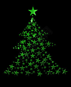 绿色圣诞树背景饰品星星背景图片
