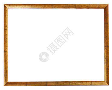 孤立的金板纸木图画框图片
