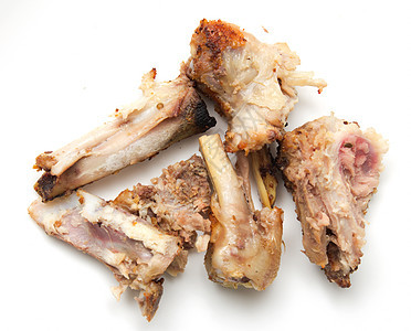 鸡的骨头被咬断食物宠物牛肉训练报酬犬类小吃火腿剩饭肋骨图片