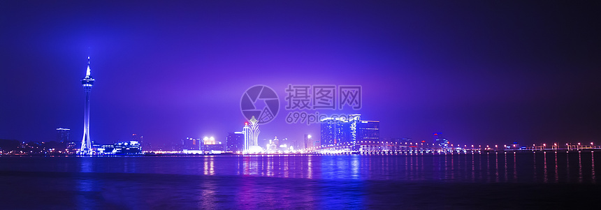 澳门之夜商业风景地平线景观城市旅游大都市建筑学反射建筑图片