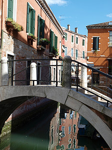 威尼斯城市水路老中心窗户古董建筑学运河建筑物建筑地标图片