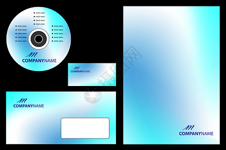 名片蓝色易编辑的矢量     公司身份模板 企业数据库信封插图光盘营销横幅蓝色笔记磁盘卡片访问插画