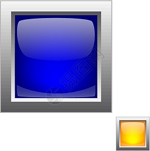 用于网络应用程序的矢量光按钮黄色圆圈反射阴影黑色白色导航圆形玻璃互联网背景图片