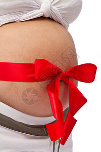 孕妇领带肚子女性丝带婴儿生长腹部妈妈父母爱抚图片