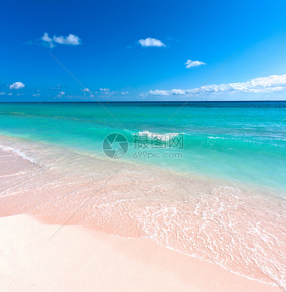 美丽的海滩和海海岸风景蓝色海浪海洋晴天天空地区地平线娱乐图片