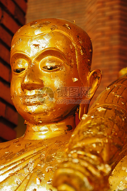 Buddha 图像图雕塑佛教徒艺术金子冥想人工制品寺庙雕像蓝色文化图片