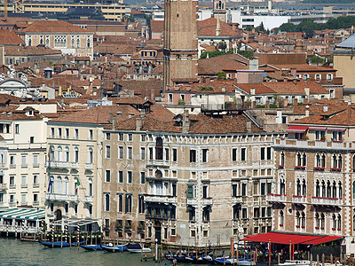 从圣乔治马吉奥雷教堂塔楼看威尼斯地标全景风格宗教历史性缆车大教堂天炉运河汽艇图片
