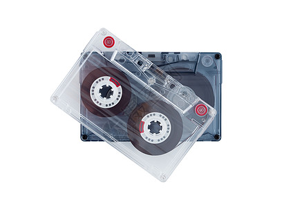 白色背景的旧录音带被孤立图片