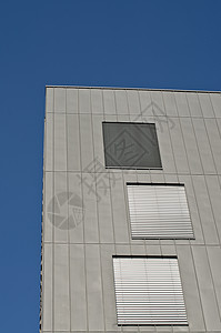 现代建筑住房金属摩天大楼奢华蓝色建筑学玻璃阳台窗户建造图片