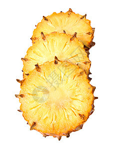 白色背景上的切片菠萝美味营养食物肉质果皮水果图片