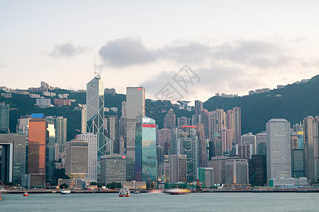 中国香港滨海大楼中国香港金融天际天空建筑摩天大楼景观码头全景房子场景背景图片