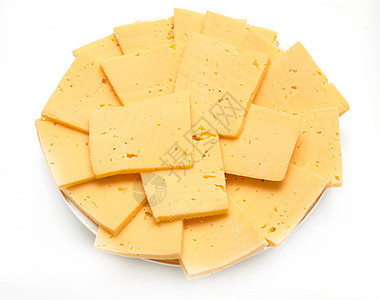 白背景的切片奶酪营养饮食肥胖烹饪食物酒店产品奶牛正方形午餐图片