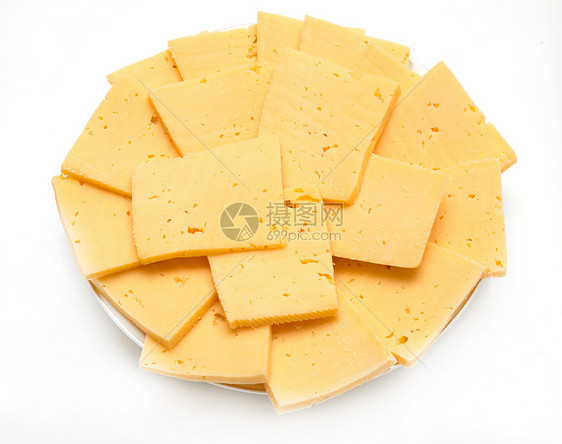 白背景的切片奶酪营养饮食肥胖烹饪食物酒店产品奶牛正方形午餐图片