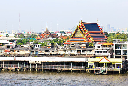 曼谷城市和河流反射办公室照明地标酒店建造建筑天际交通首都图片