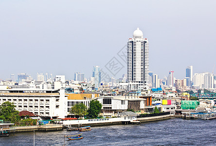曼谷城市和河流景观地标中心运输市中心照明摩天大楼建筑办公室天际图片