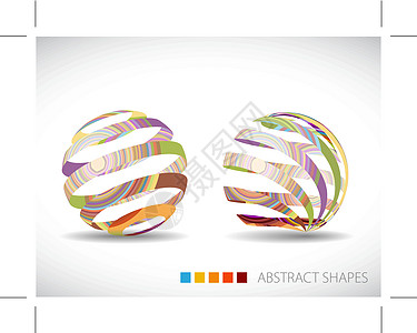 抽象空间的收集工作圆形圆圈艺术剪贴技术彩虹网络行星条纹球体图片