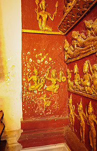 照片来自泰国的墙庙石头雕像雕塑旅行祷告寺庙智慧古董佛陀传统图片