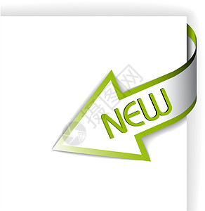 新的绿角彩带插图店铺标签商业零售电子商务横幅打印徽章指针背景图片