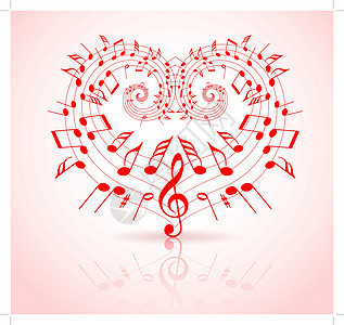 情人节音乐主题条纹岩石插图流行音乐蜗壳旋律交响乐曲线墙纸反射图片