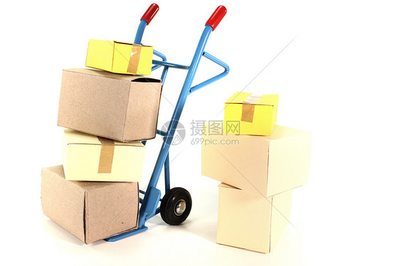 邮包服务惊喜纸盒棕色邮费黄色礼物盒子送货生日麻袋图片