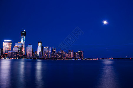 夜间达曼哈顿天际建筑夜景旅行观光地标图片