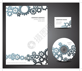 设计模板集光盘卡片标签技术身份创造力齿轮墙纸插图品牌图片