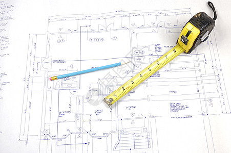 建筑计划和磁带措施铅笔窗户建造尺寸测量贮存合同绘画橡皮擦天花板图片