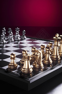 象棋比对金子棋子摄影物体影棚挑战战略游戏决斗竞赛图片