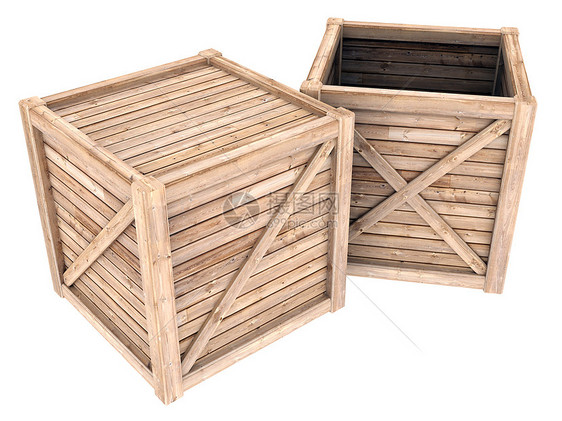 木制容器木材贮存商品盒子包装棕色白色货物送货货运图片