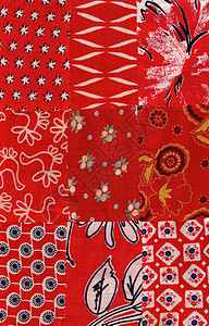 红色裁缝图案缝纫床单材料民间被子文化纪念品抹布衣服童年图片