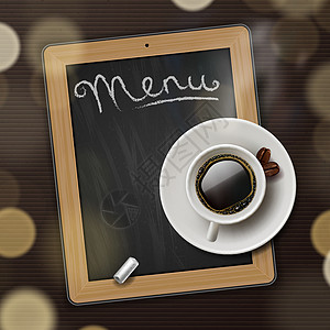 菜单黑板背景 加咖啡杯图片
