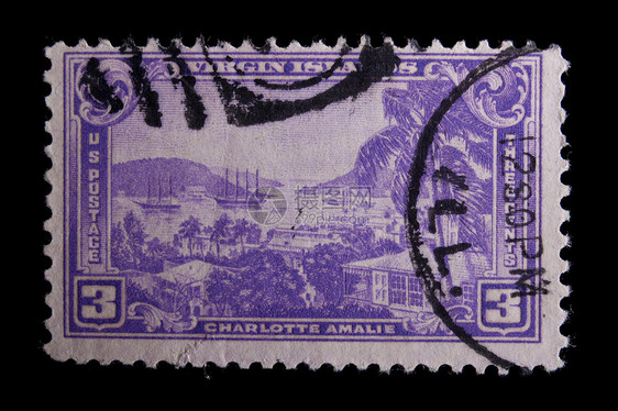 复古美国纪念邮票意义处女国家邮政邮件岛屿服务图片