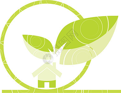 家居绿绿色插图环境地球房子背景图片