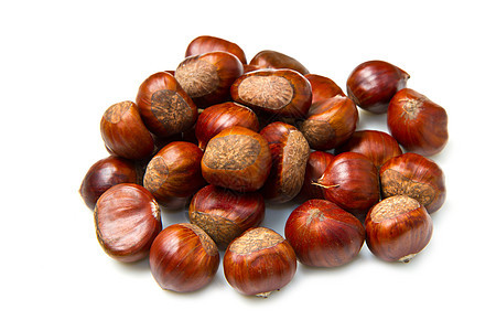 栗栗子板栗棕色水果坚果白色季节食物图片