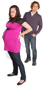 愤怒的怀孕妇女与男人图片