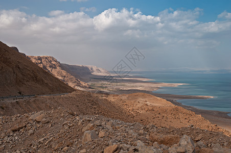 以色列死海沙漠旅行全景海岸线风景爬坡地标假期支撑天空图片