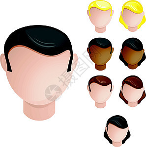 男男女女 四色头发和皮肤颜色图片