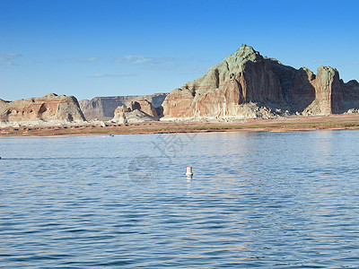 亚利桑那州鲍威尔湖旅游砂岩海浪编队瞄准具橙子蓝色旅行水库国家图片