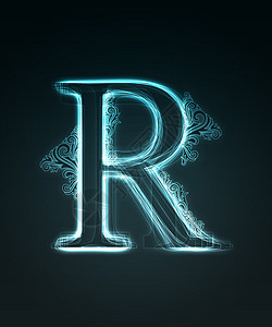 光辉的字体蓝色辉光刻字数字编织高科技插图英语艺术字母图片