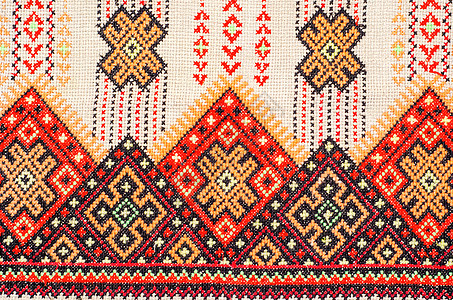 刺绣用交叉缝丝纹状的刺绣良好风格帆布针织十字绣材料国家亚麻传统织物叶子图片