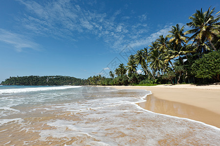 依德利海滩 斯里兰卡孤独地平线天堂天空海滩热带海洋娱乐丛林海岸图片