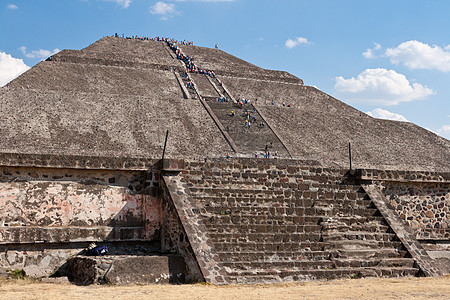 太阳金字塔 墨西哥考古学寺庙楼梯金字塔脚步石头城市太阳文化废墟背景图片