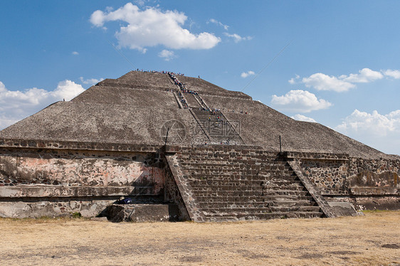 太阳金字塔 墨西哥太阳考古学楼梯脚步废墟游客寺庙月亮城市文化图片