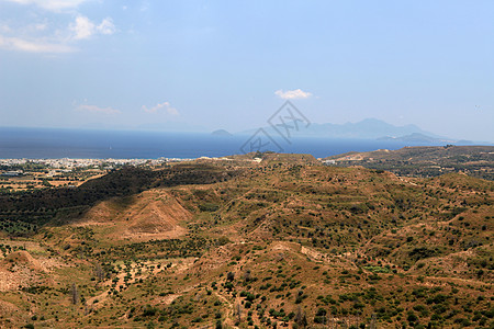 Antimachia村附近的威尼斯城堡的废墟天空建筑学古董建筑石头骑士场地图片