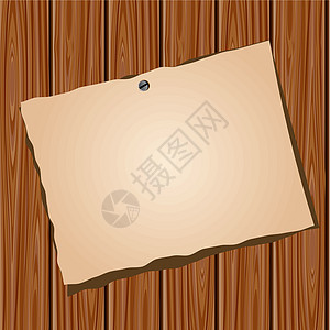 木墙上的纸招牌木材标签广告牌销售笔记纸栅栏备忘录邮政木板图片