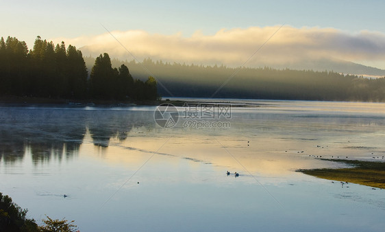 阿尔曼诺湖的米丝蒂早晨图片