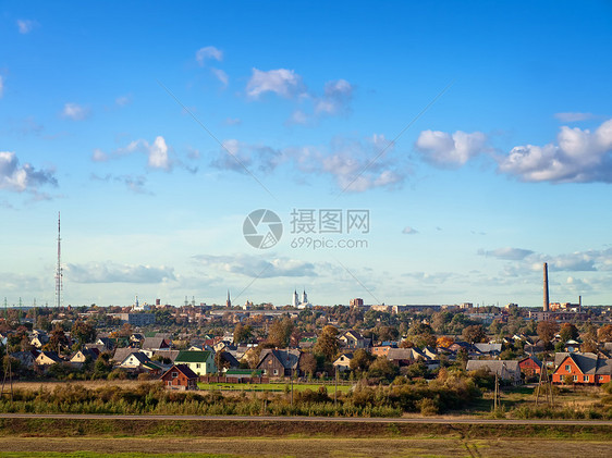 镇天空蓝色气象气候天际天气城市自由气氛环境图片