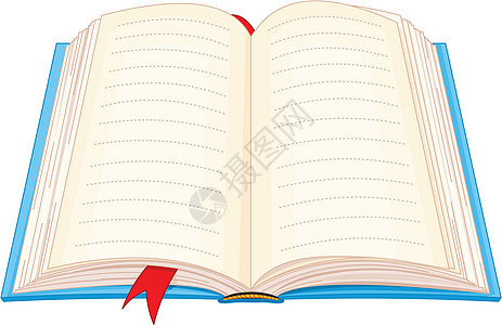 开放书本文学科学插图蓝色床单手册图书馆教育文章教科书图片