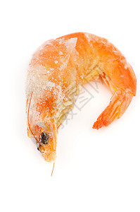 冷冻虾健康饮食对象橙子冰晶海鲜动物食物粉色甲壳饮食图片