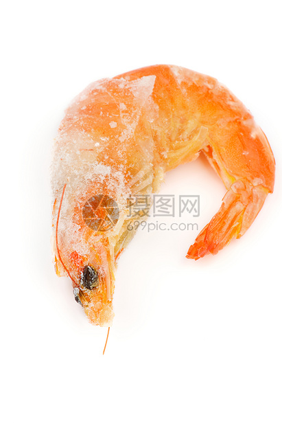 冷冻虾健康饮食对象橙子冰晶海鲜动物食物粉色甲壳饮食图片